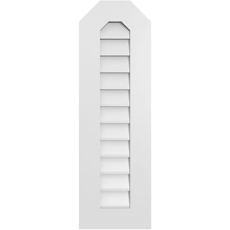 Ekena Millwork Octagonal Top Surface Mount PVC Gable Vent w/ 3-1/2"W x 1"P Standard Frame, 12"W x 38"H GVPOT12X3801SN